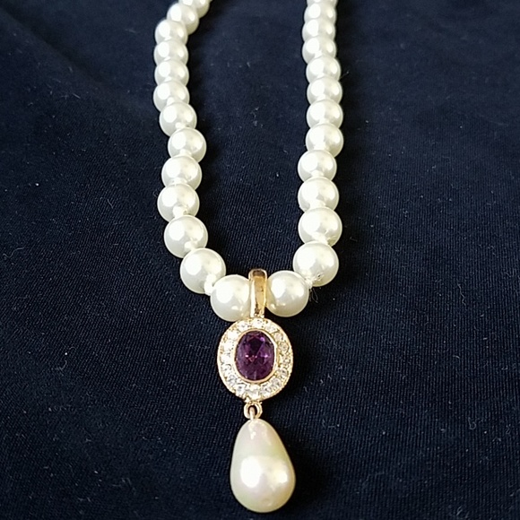 Roman Jewelry - ROMAN charm is removable / on faux pearl necklace